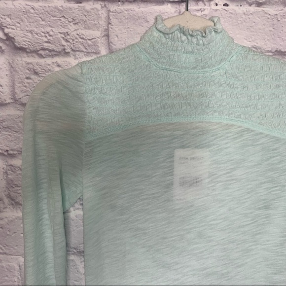 NWT Free People Iced Aqua Long Sleeve Turtleneck Top - Picture 7 of 14